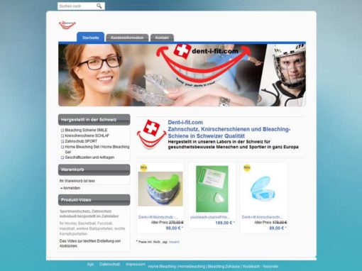 WordPress Website für ein Unternehmen für Zahnschutz in der Schweiz