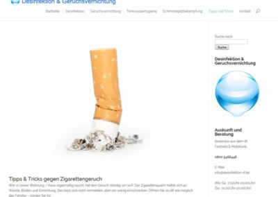 CMS WordPress Homepage spezialisiert auf Desinfektion & Hygiene in Hessen