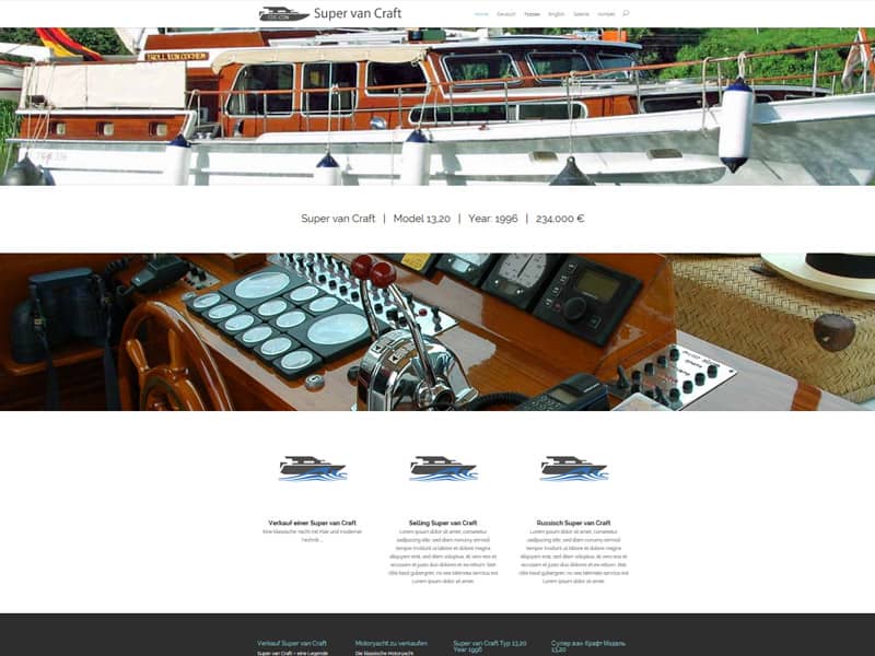 WordPress Website für den Verkauf einer Motoryacht aus Cochem
