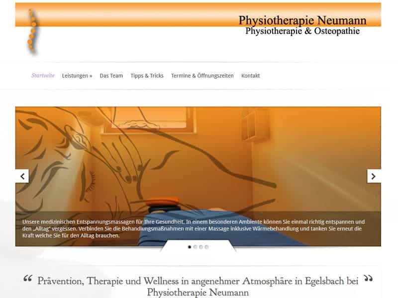 Leicht zu bearbeitende Website für eine Physiotherapie Praxis in Egelsbach