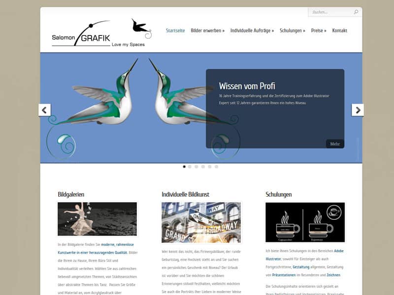 Künstler Grafikdesign WordPress Website aus Dietzenbach