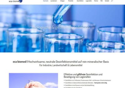 Website für eca biomed aus Riedstadt