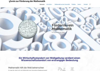 WordPress Website Verein zur Förderung der Mathematik