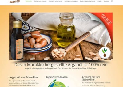 Vertriebs-Website für Arganöl aus Dreieich