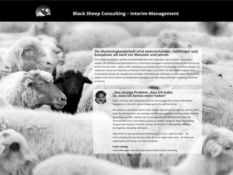 Neue Homepage für Black Sheep Consulting in Dreieich