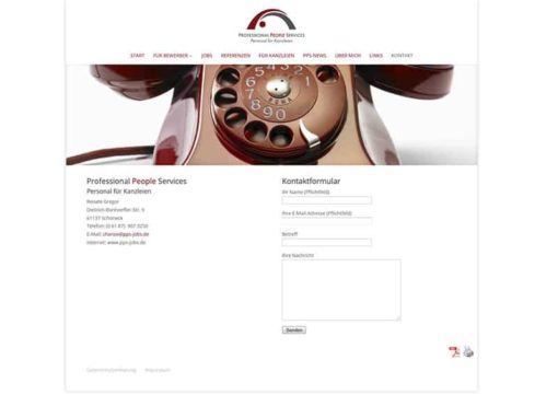 Erstellung der Website für eine Aktuars-Kanzlei in Frankfurt
