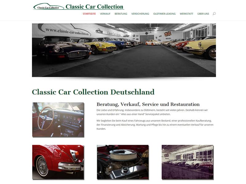 WordPress Website Classic Car Collection Deutschland