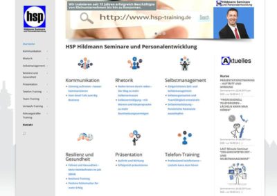 WordPress Website erstellt für HSP Hildmann Seminare / Personalentwicklung