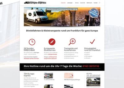 Homepage für ein Frankfurter Transportunternehmen