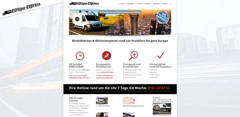 Homepage für ein Frankfurter Transportunternehmen