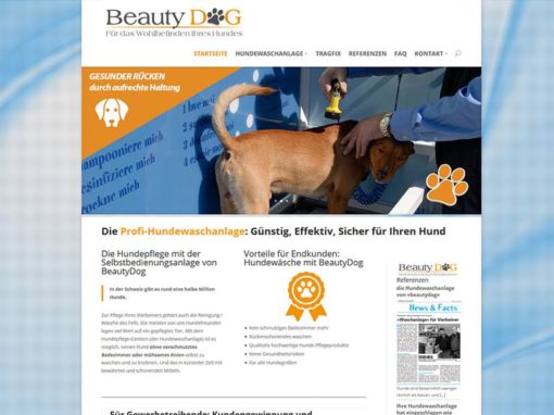 Webdesign für das Schweizer Unternehmen BeautyDog