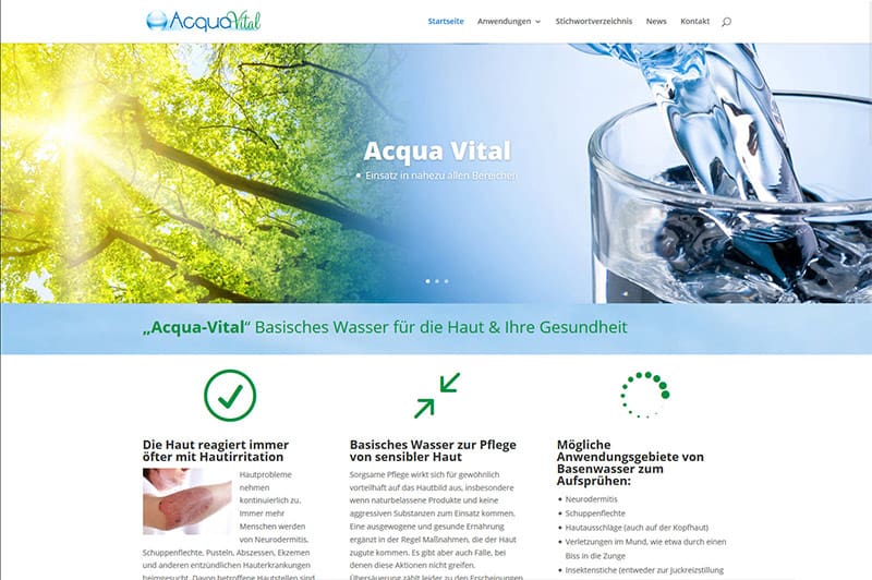 Webdesign für basisches Wasser