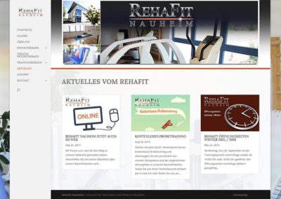 RehaFit Nauheim : Webdesign für das Fitnesszentrum
