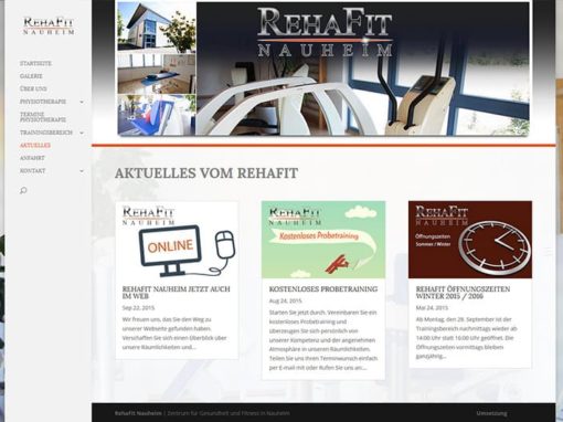RehaFit Nauheim : Webdesign für das Fitnesszentrum