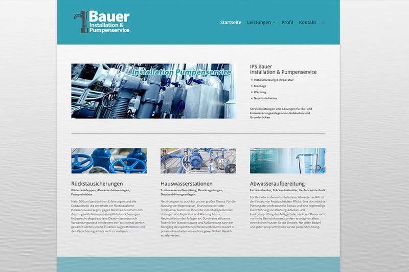 Website Homepage für einen Pumpenservice in Mörfelden Walldorf