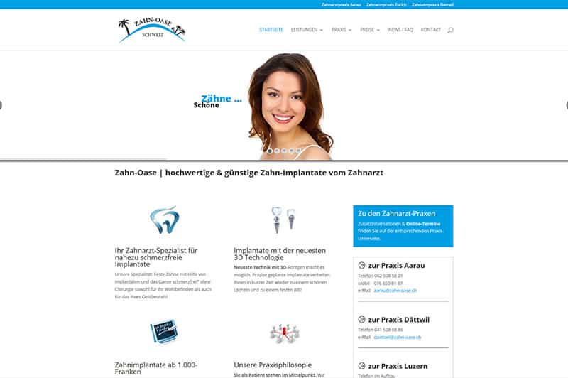 Webdesign Relaunch Zahnarzt-Praxis Schweiz