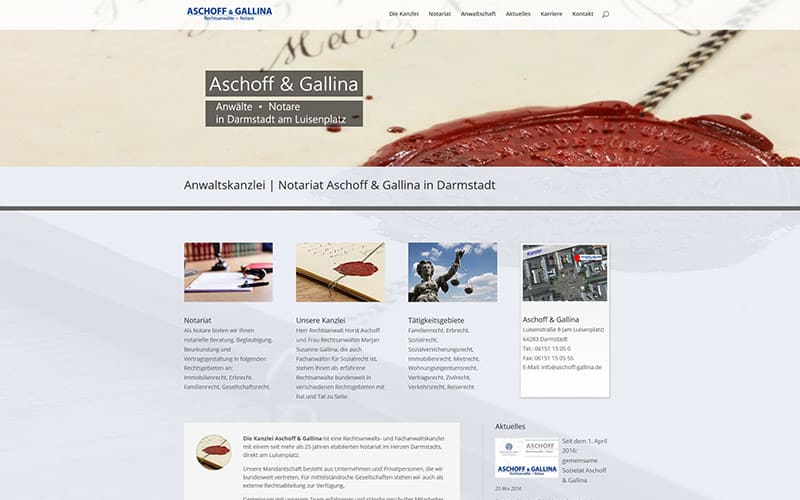 Neue „Homepage“ für eine Kanzlei in Darmstadt