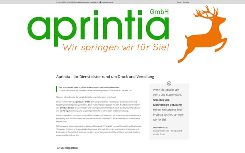 Firmen-Website Dienstleister Dreieich/Heidelberg