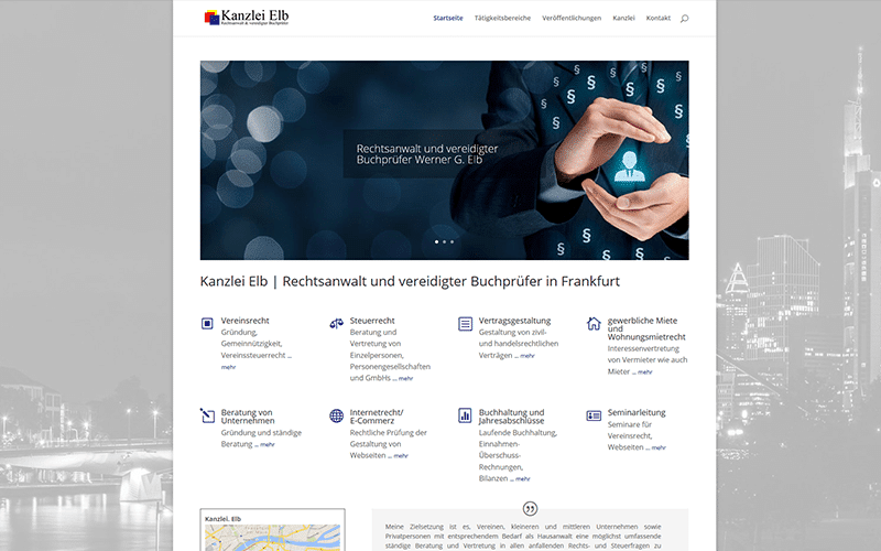 Homepage für einen Rechtsanwalt in Frankfurt