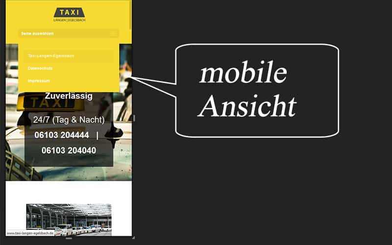 Taxi Unternehmen Homepage