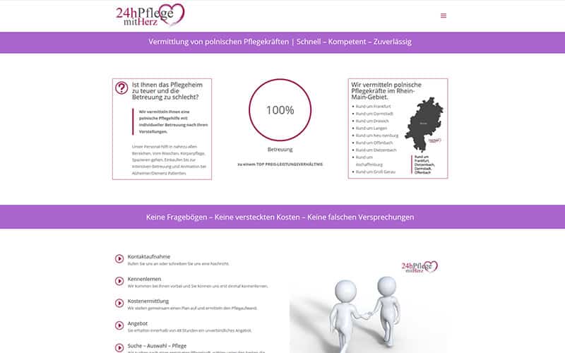 Homepage für Pflegedienst