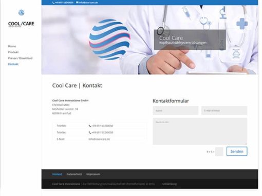 Website für ein neues Produkt