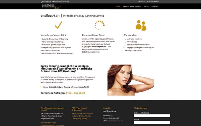 Endless tan homepage