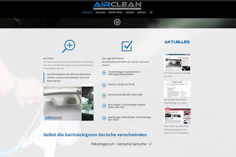 Referenzenseite Air Clean