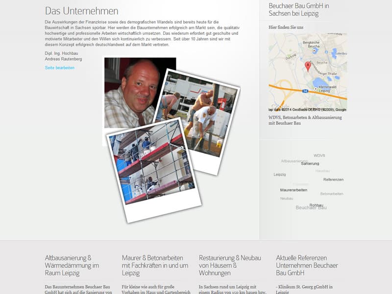CMS Website WordPress für eine Baufirma aus Leipzig