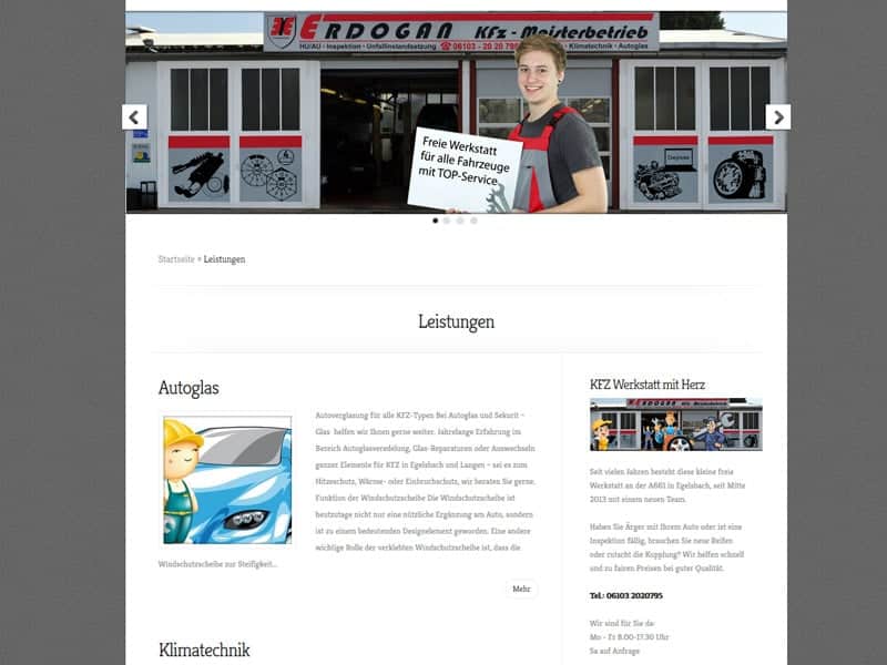 Homepage Website Fur Eine Kfz Werkstatt In Egelsbach Website Homepage Erstellen Mit Wordpress