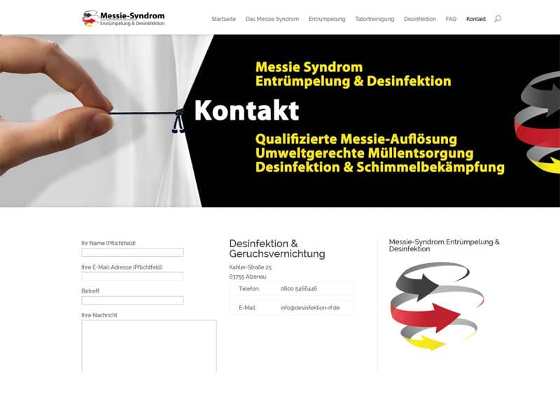 WEbsite Messie Unterseite