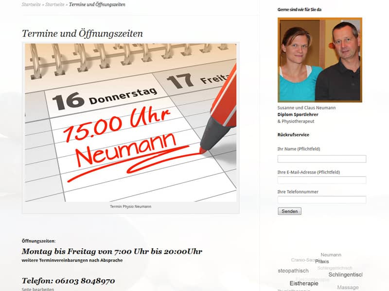 Website Physiotherapie WordPress
