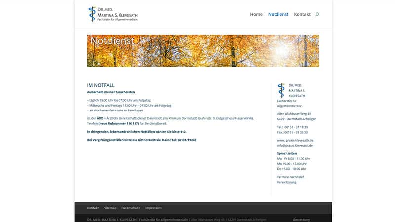 Homepage Arztpraxis