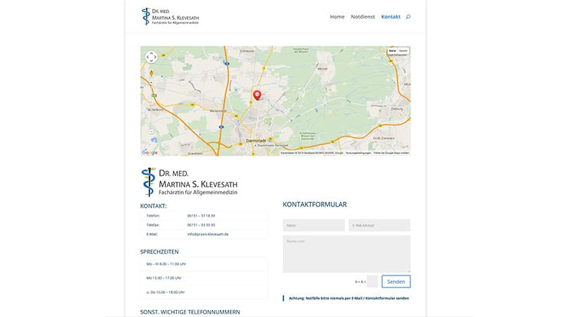Homepage für Arzt