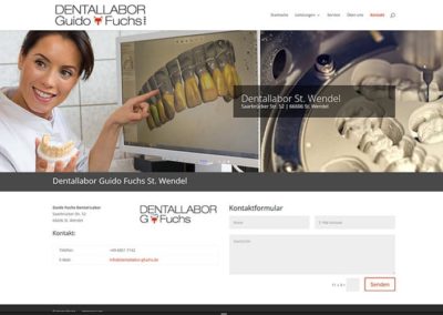 Homepage für ein Dentallabor