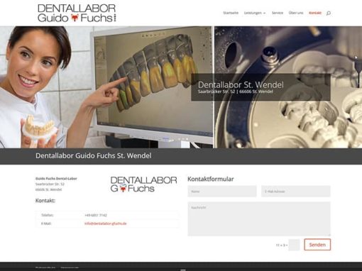 Homepage für ein Dentallabor