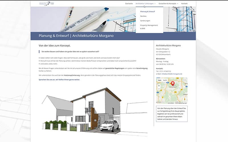 Homepage für einen Architekten