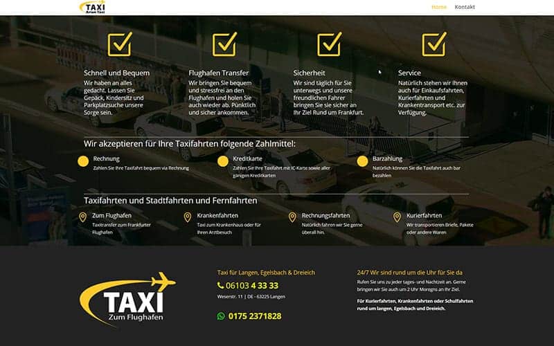 Homepageerstellung für ein Taxi-Unternehmen in Langen