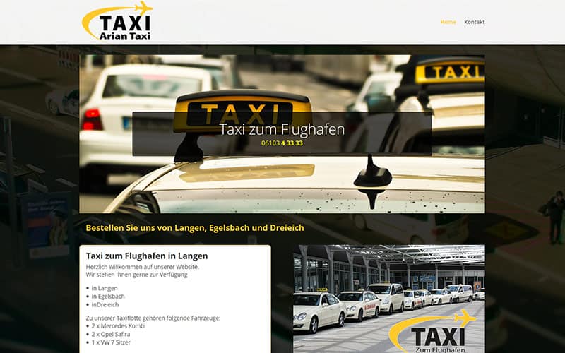 Homepageerstellung für ein Taxi-Unternehmen in Langen
