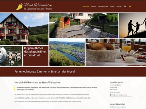 Homepage für ein Gästehaus an der Mosel