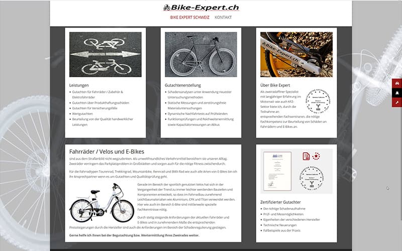 Homepage (Onepager) Bike-Expert