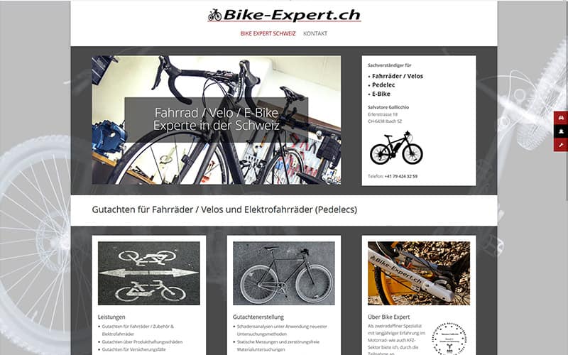 Homepage-für-ein-Fahrrad-Gutachter