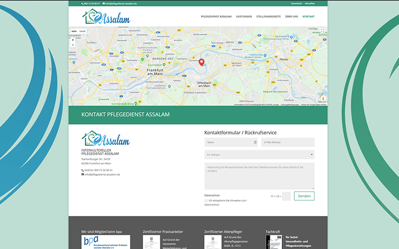 Frankfurt Websiteerstellung Pflegedienst