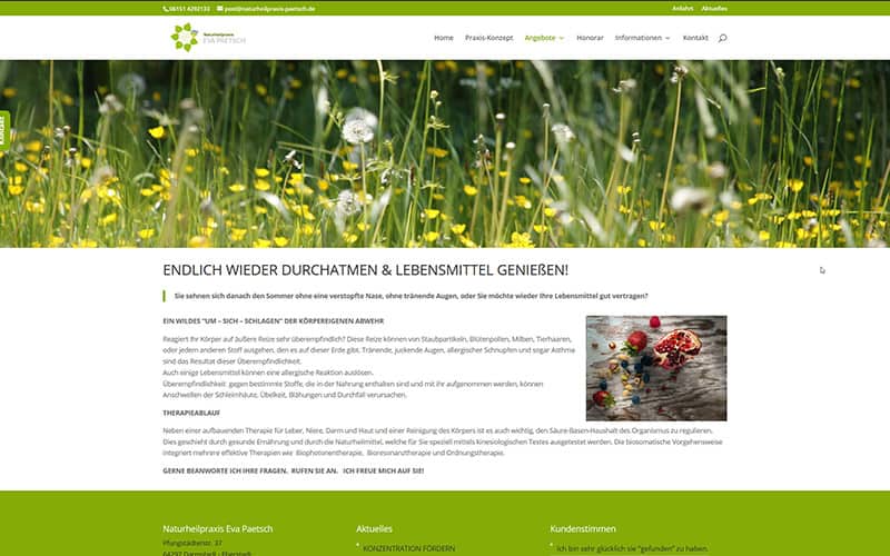 Homepage-Erstellung Naturheilpraxis