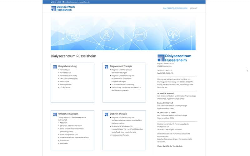 Homepage-Erstellung für einen Arzt aus Rüsselsheim