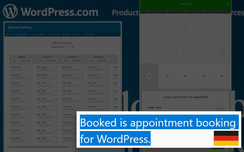 WordPress Termin-Buchungs Plugin Booked von Boxy Studio