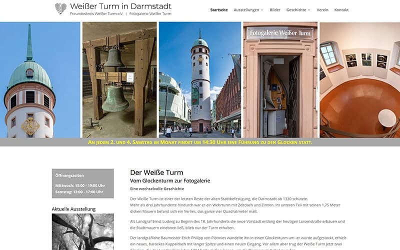 Weißer Turm Darmstadt: Komplettes ReDesign der Homepage