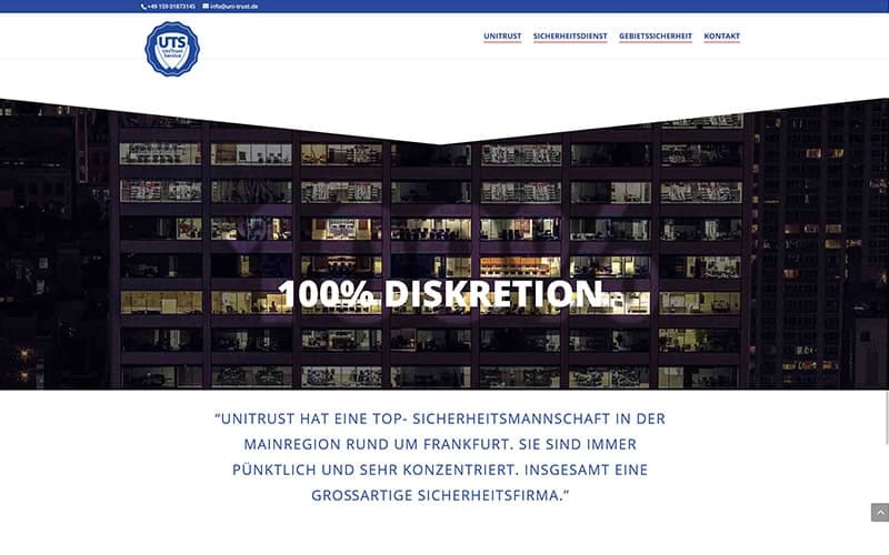 Homepage-Erstellung Sicherheitsdienst