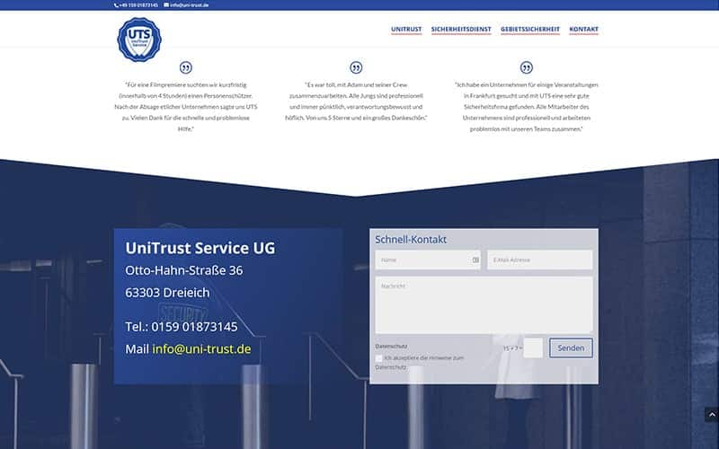 Homepage-Erstellung Sicherheitsdienst