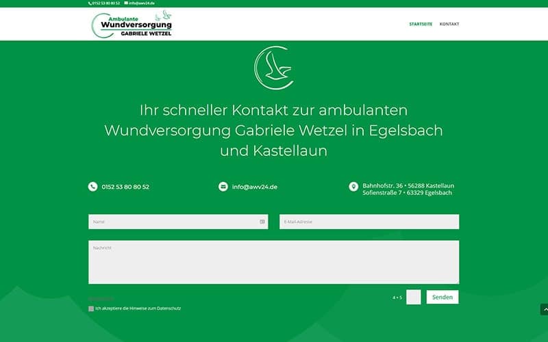 Homepage-Erstellung Ambulante Wundversorgung